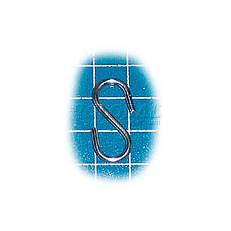 Clip Strip Metal "S" Hooks, 1"L X .080"Dia., Bright-Plated Steel, PK 25 SH-100